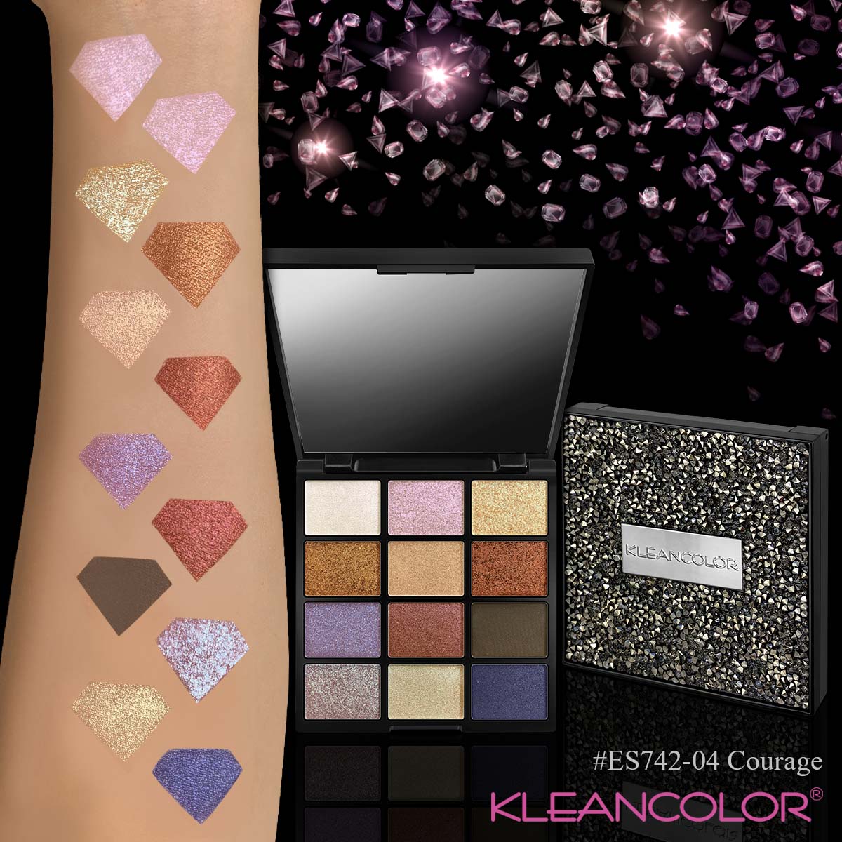 Kleancolor - Diamond Crush Palette Courage