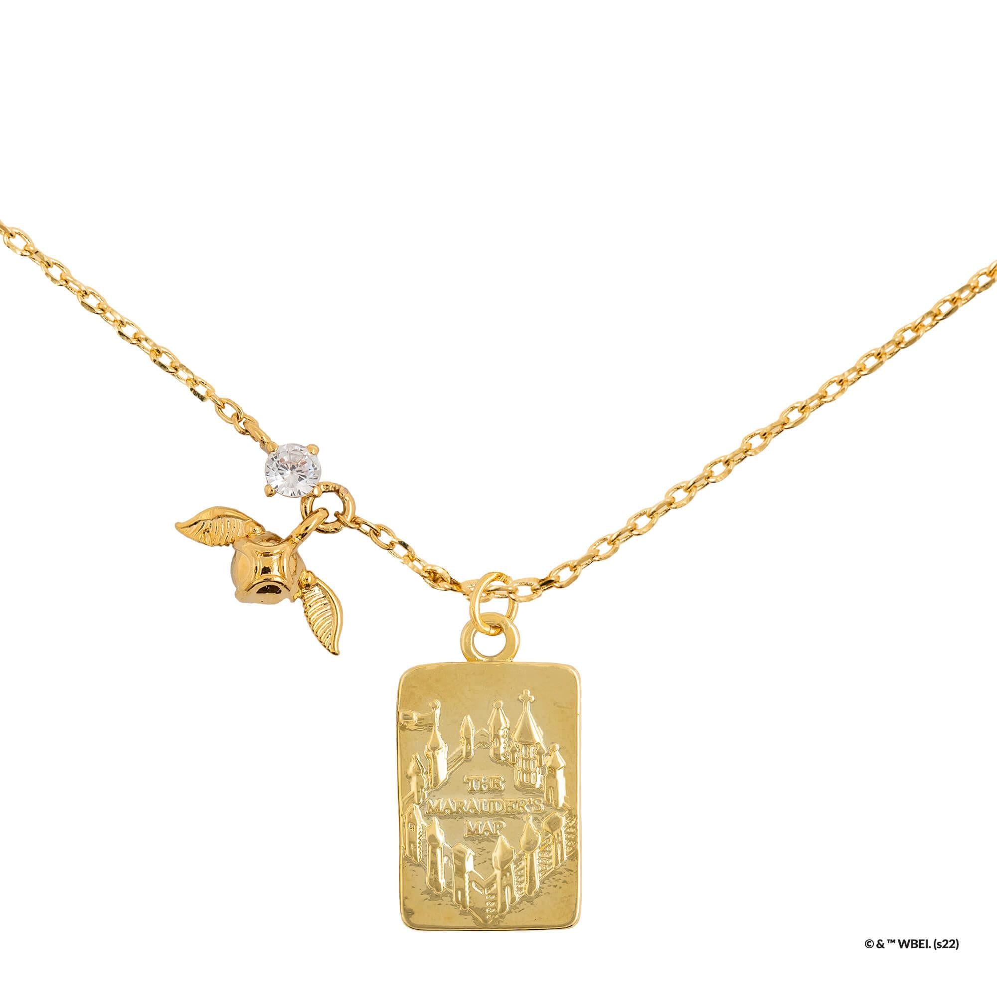 Short Story - Harry Potter Necklace Marauder's Map Gold