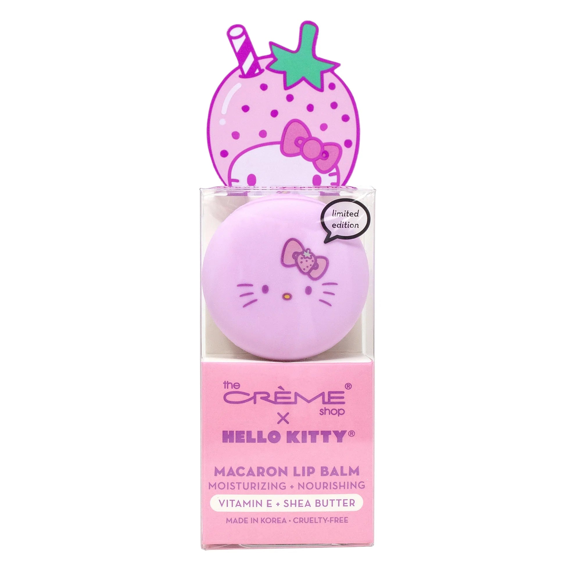 The Creme Shop - Hello Kitty Macaron Lip Balm - Strawberry Rose Latte