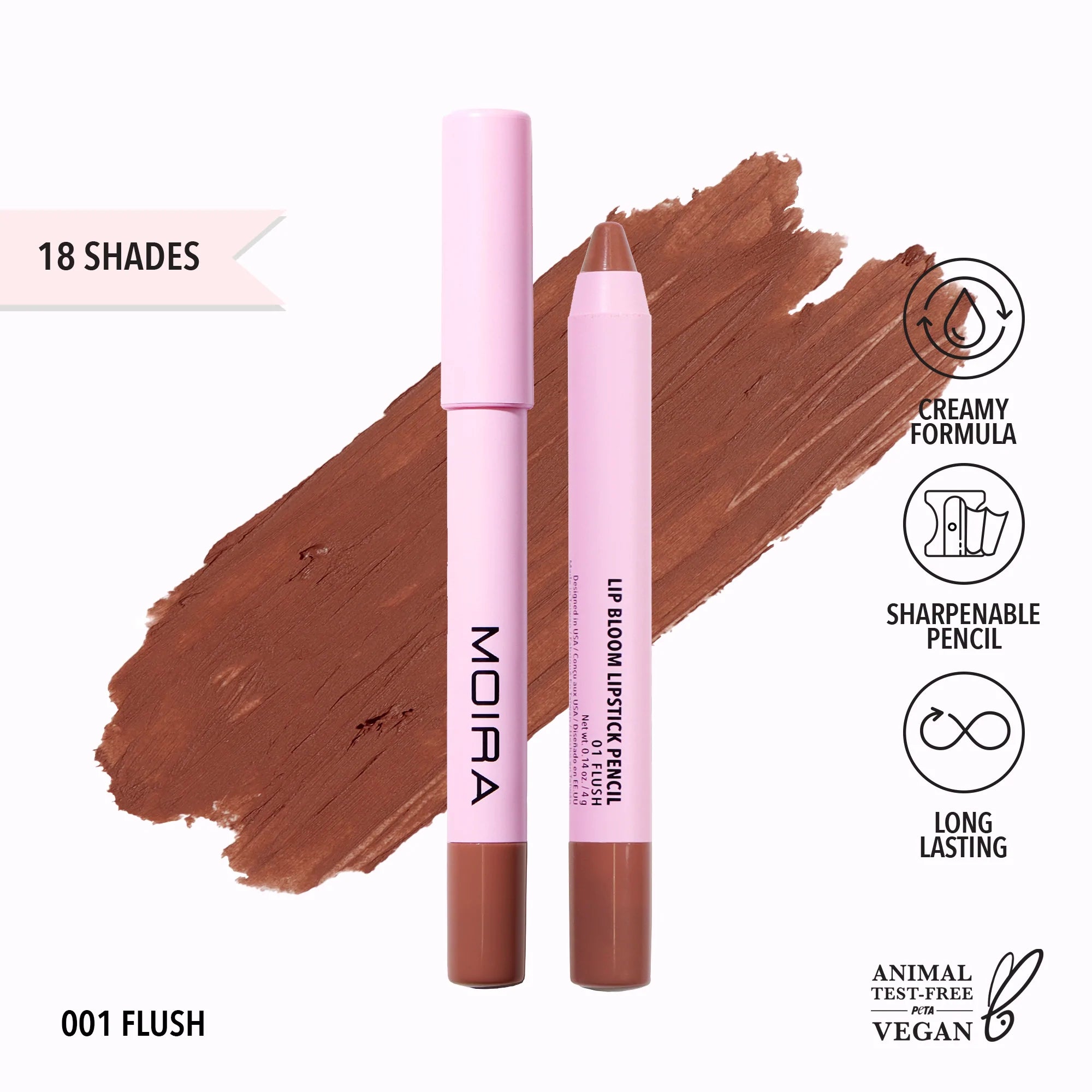 Moira Beauty - Lip Bloom Lipstick Pencil Flush