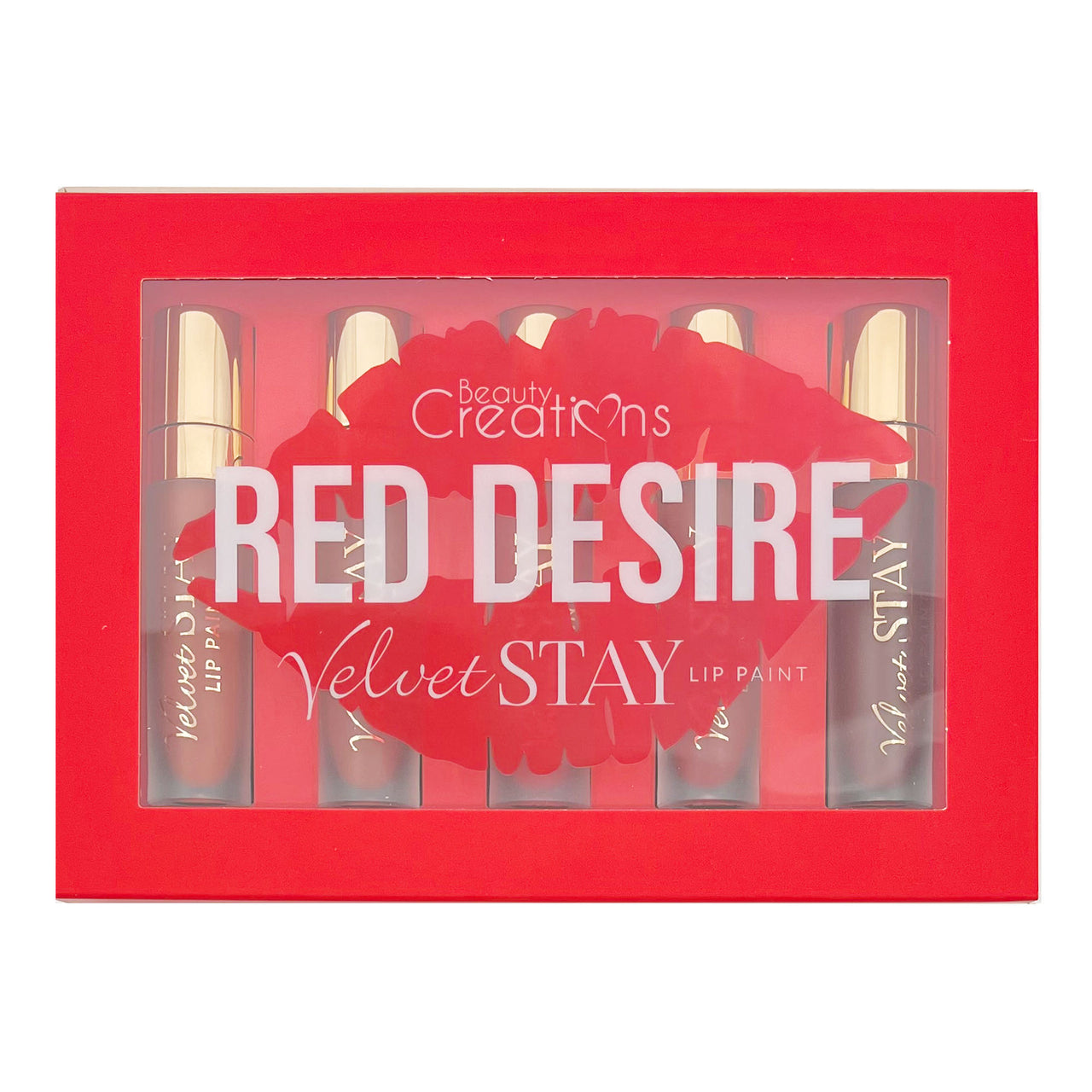 Beauty Creations - Velvet Stay Lip Paint 'Red Desire' Set