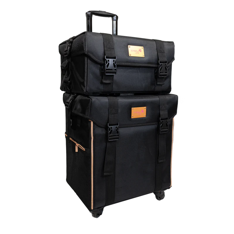 Simply Bella - 2 in 1 Professional Makeup Luggage With Compartments Black