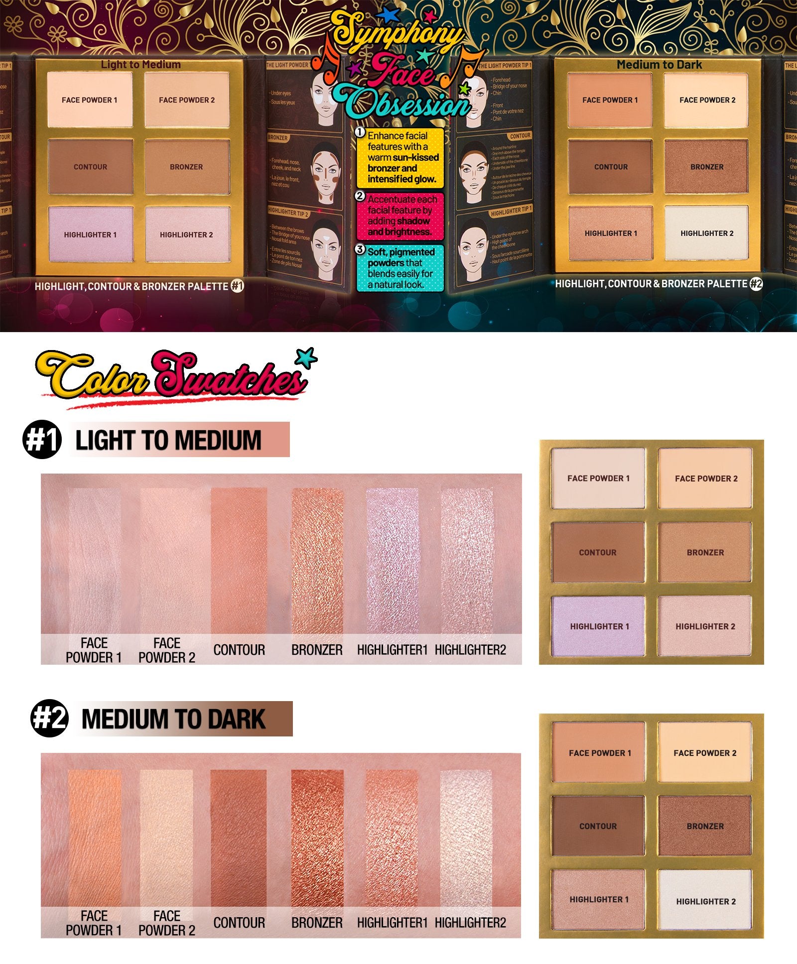 J.Cat Beauty - Symphony Face Obsession Palette Light to Medium