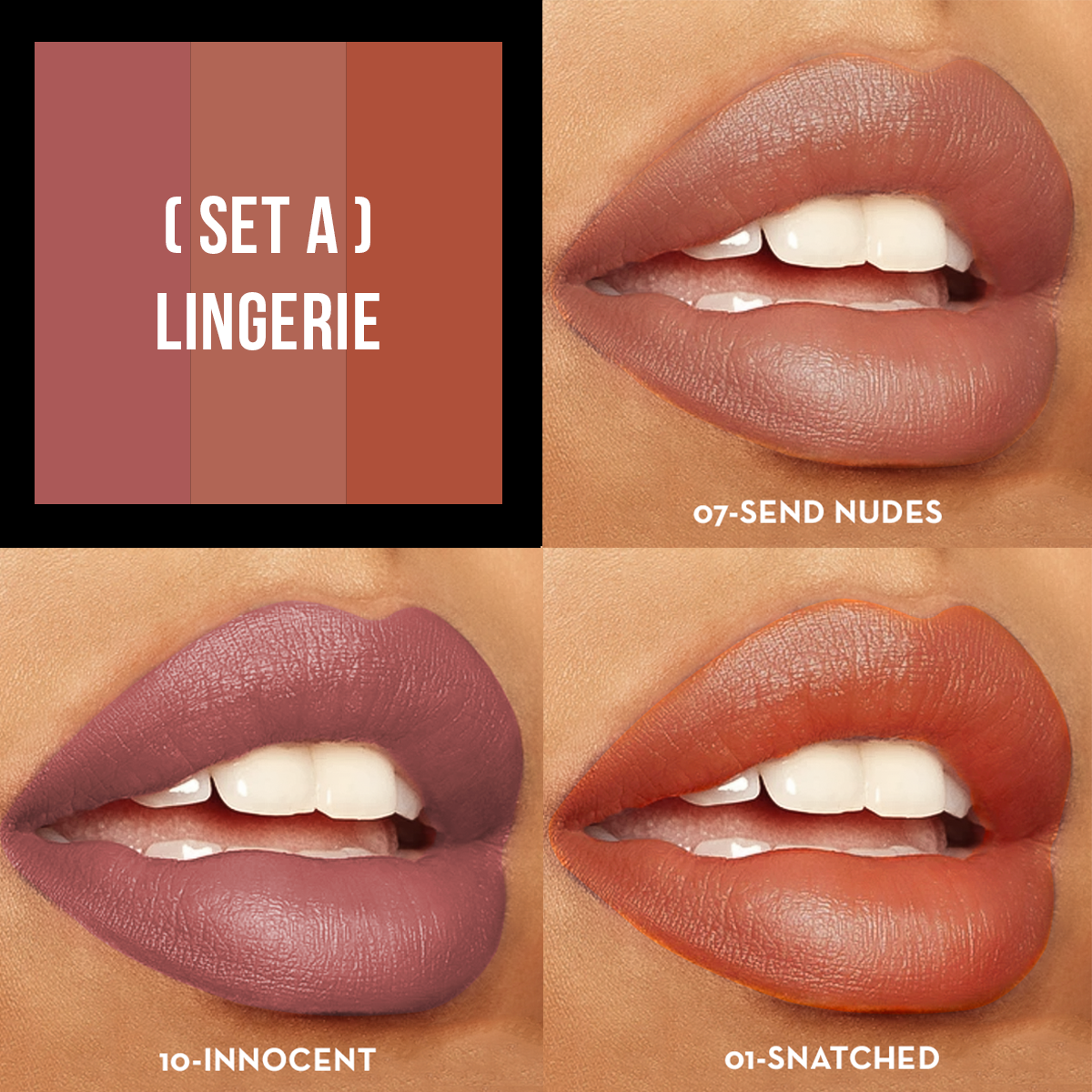 Italia Deluxe - Sexy Trio Lipstick Set Lingerie