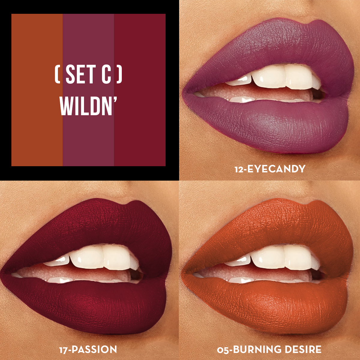 Italia Deluxe - Sexy Trio Lipstick Set Wildn'