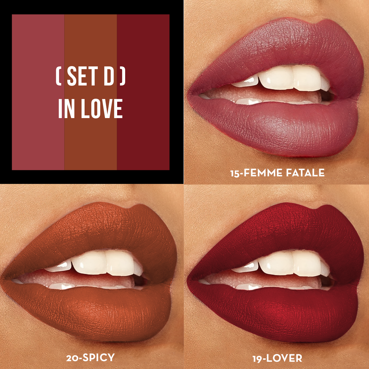 Italia Deluxe - Sexy Trio Lipstick Set In Love