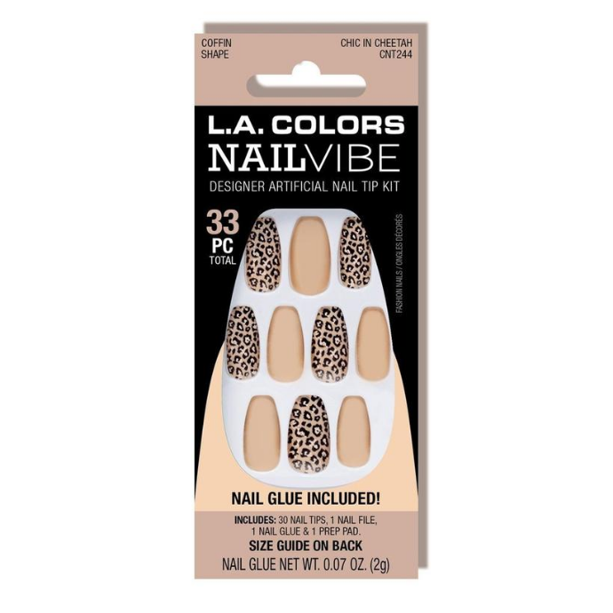 L.A. Colors - Nail Vibe Nail Kit Chic in Cheetah