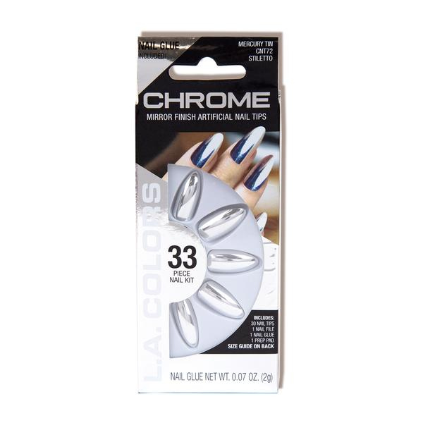 L.A. Colors - Chrome Nail Tips Mercury Tin