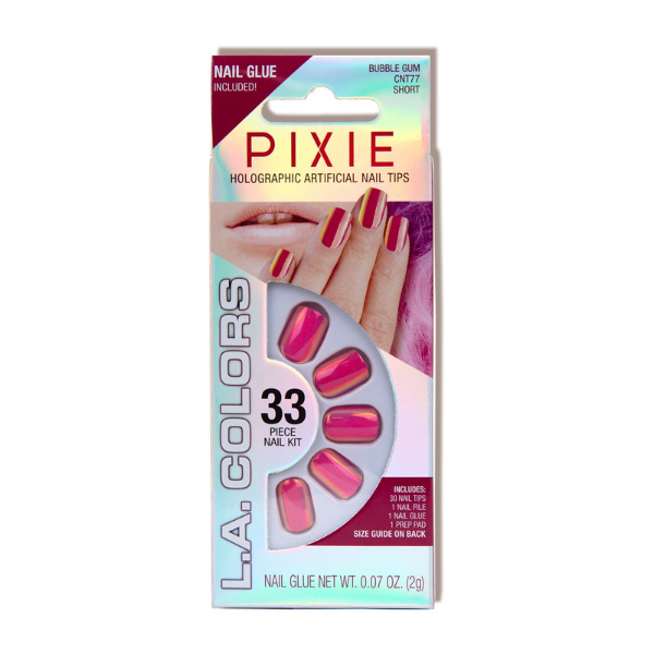 L.A. Colors - Pixie Holographic Nail Tips Bubble Gum