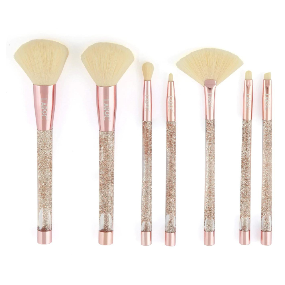 LaRoc - Rose Gold Glitter 7pc Brush Set