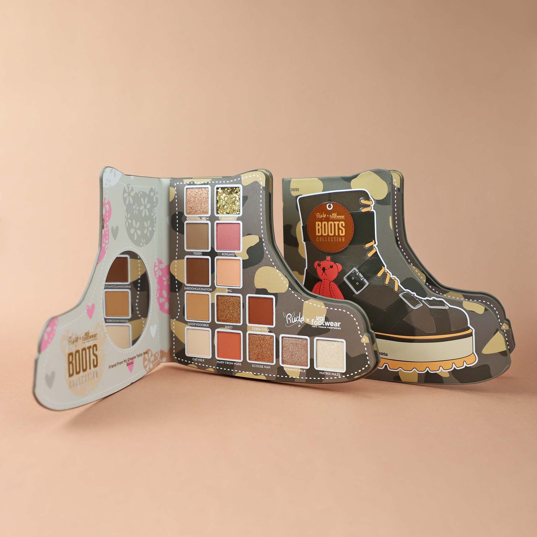 Rude Cosmetics x Koi Footwear Boots Collection - Friend From My Dreams Teddy Bear Palette