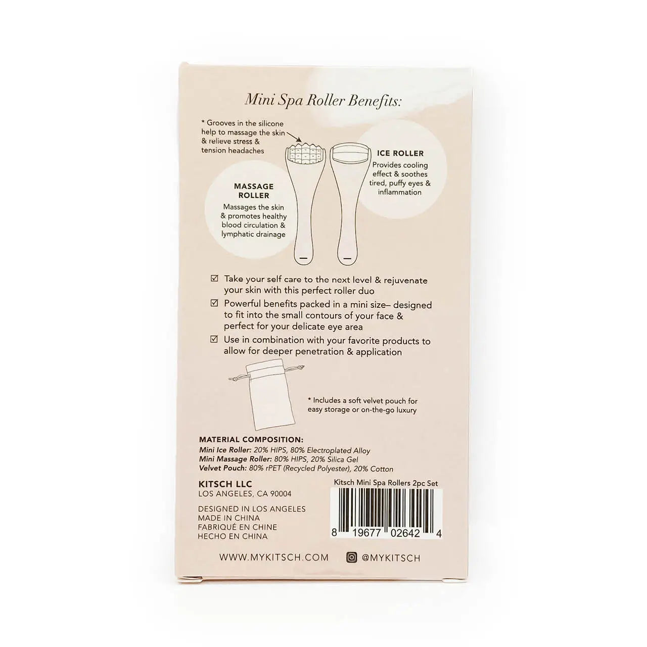 Kitsch -Mini Spa Rollers 2pc Set