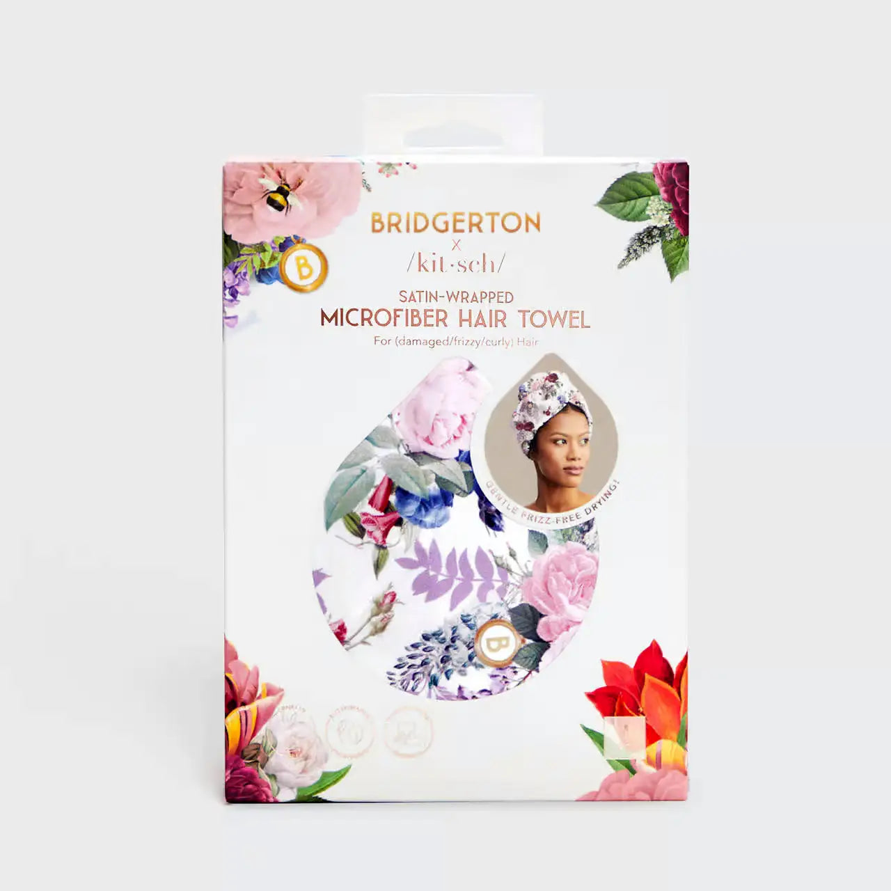 Kitsch - Satin Quick Dry Hair Towel - Bridgerton Floral