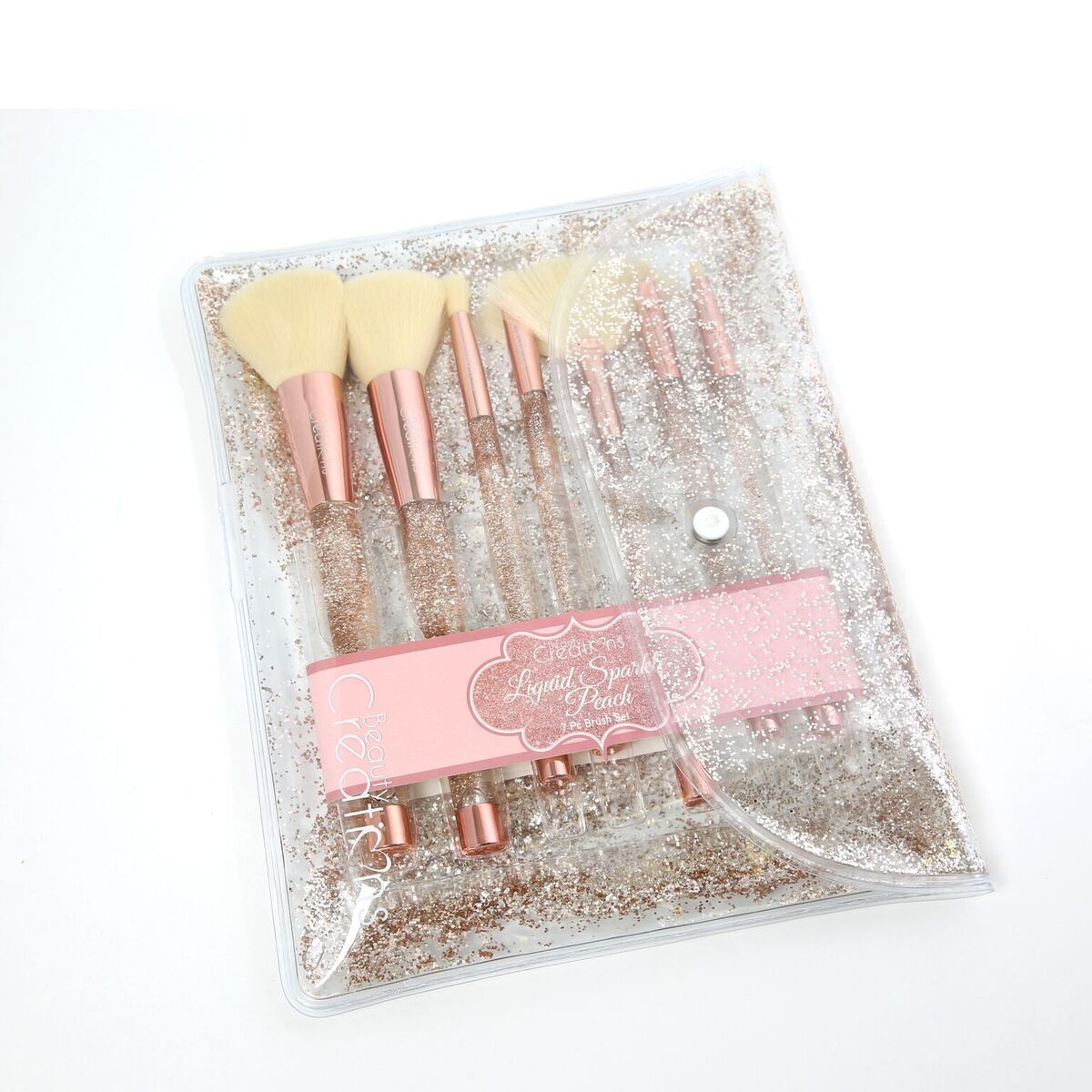 Beauty Creations - Peach Liquid Sparkle 7pc Brush Set