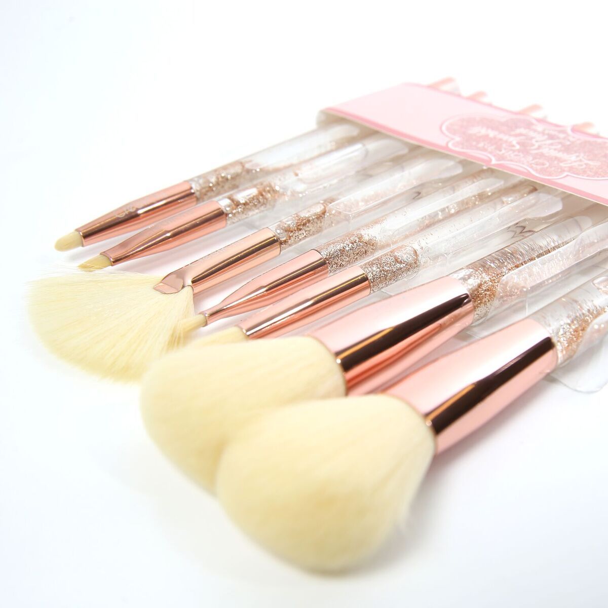 Beauty Creations - Peach Liquid Sparkle 7pc Brush Set