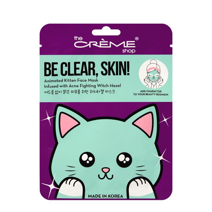 The Creme Shop - Be Clear, Skin! Animated Kitten Face Mask - Acne Fighting Witch Hazel