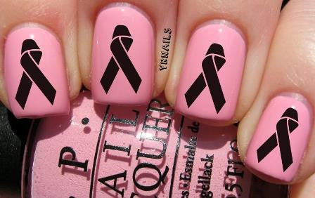 Nail Transfers Breast Cancer Ribbon