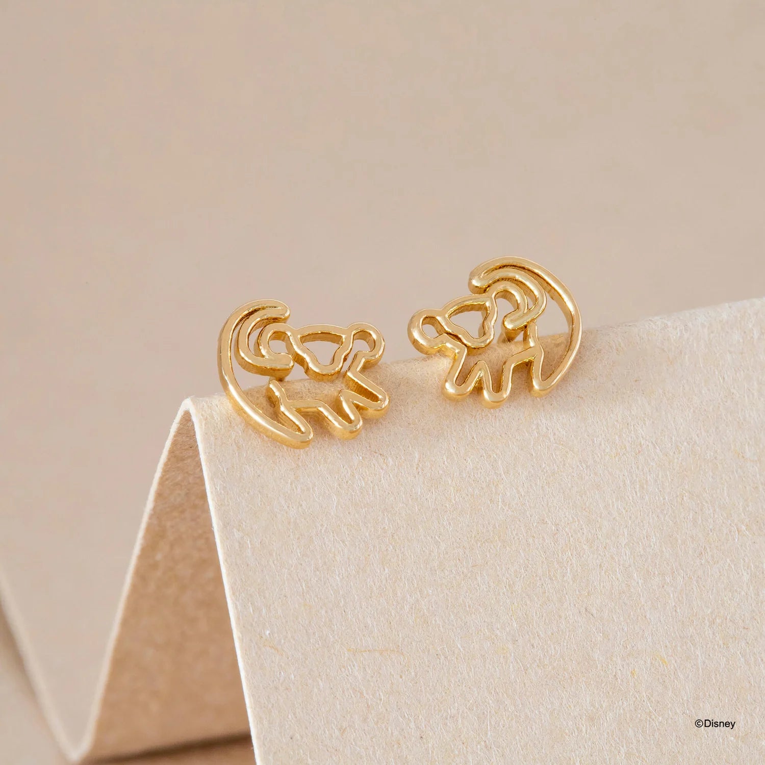 Short Story - The Lion King Earring Simba Symbol Stencil Gold