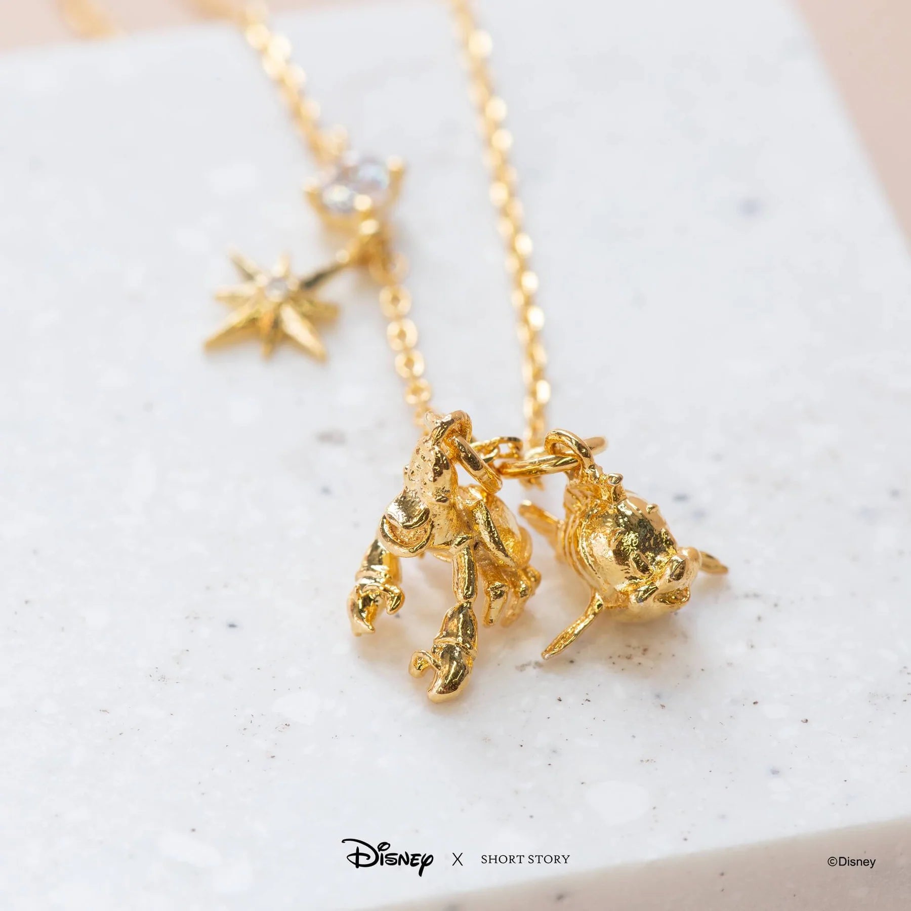 Short Story - Disney Necklace Flounder and Sebastian Gold