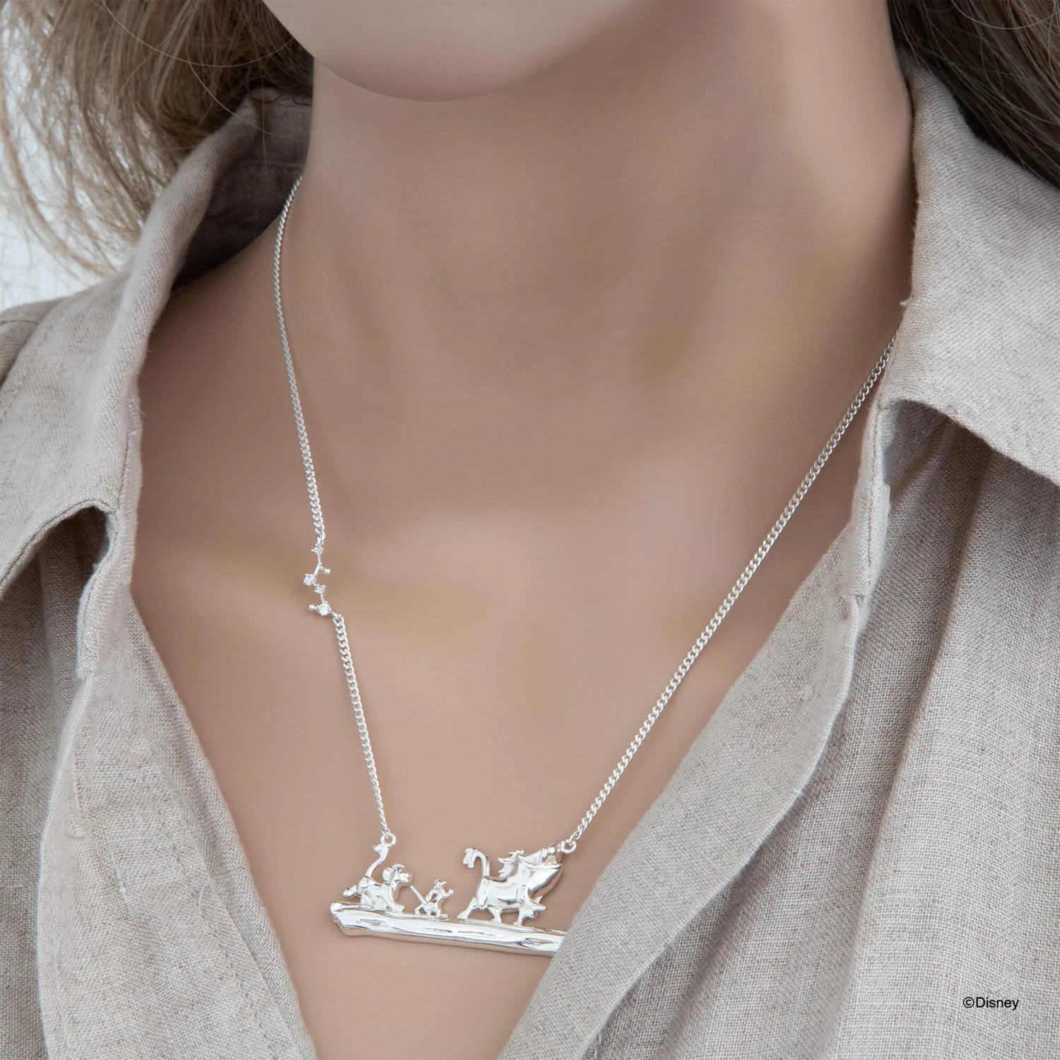 Short Story - The Lion King Necklace Diamante No Worries Silver