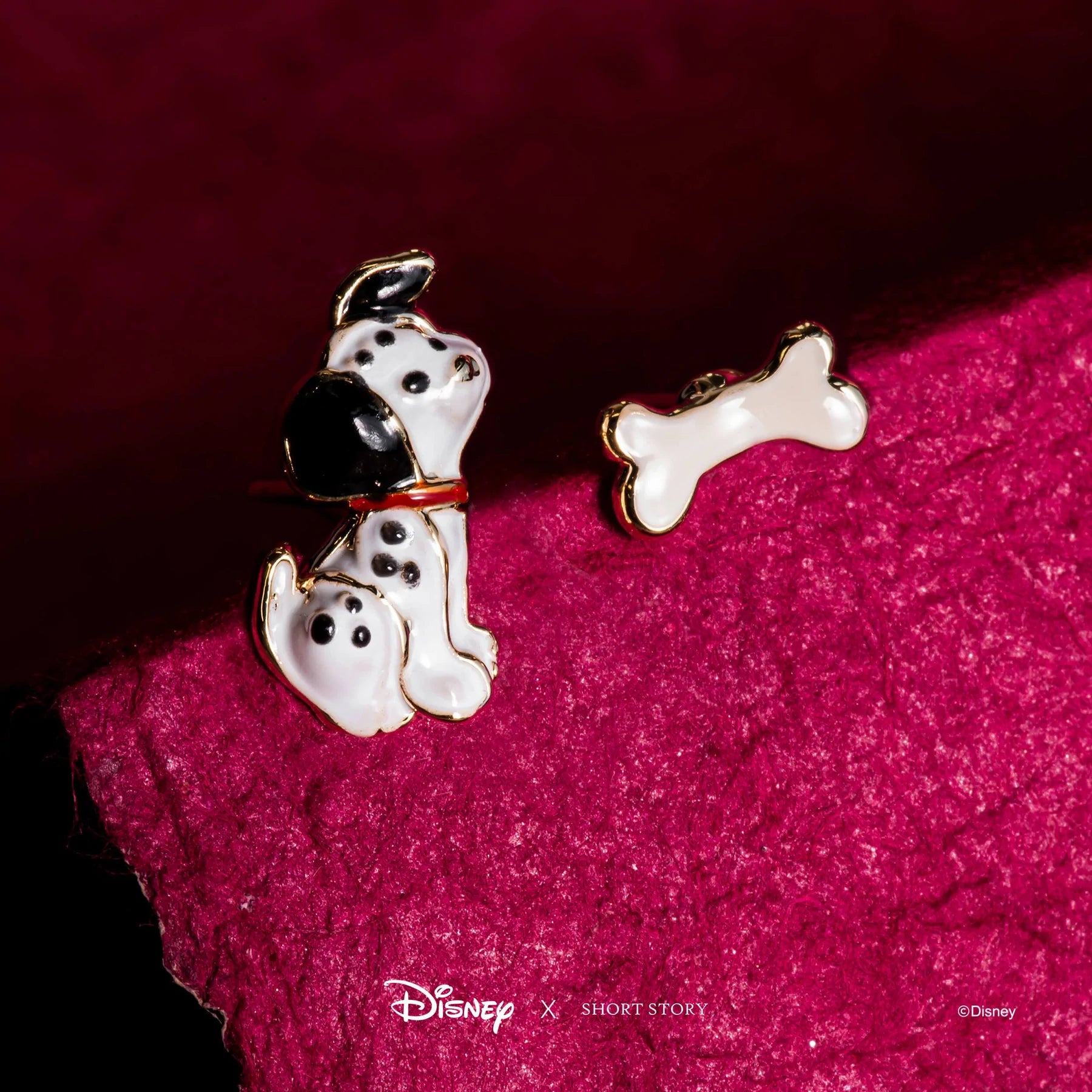 Short Story - Disney Earring Epoxy 101 Dalmatians Dog and Bone
