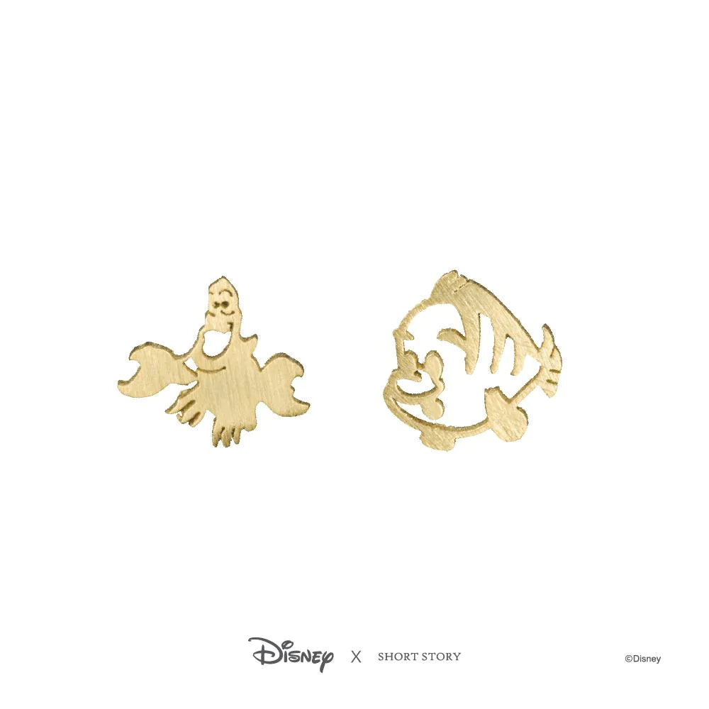 Short Story - Disney Earring Sebastian and Flounder Gold